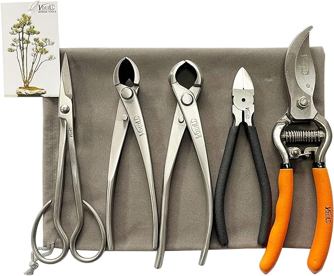 5-Piece Bonsai Tool SetBonsai ScissorsConcave CutterKnob CutterWire Cutter