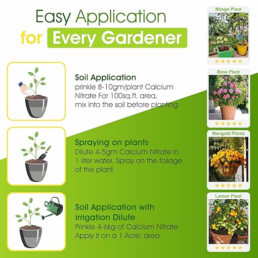 Go Garden Calcium Nitrate Fertilizer for Plants (100% Water Soluble) - 900 Gram