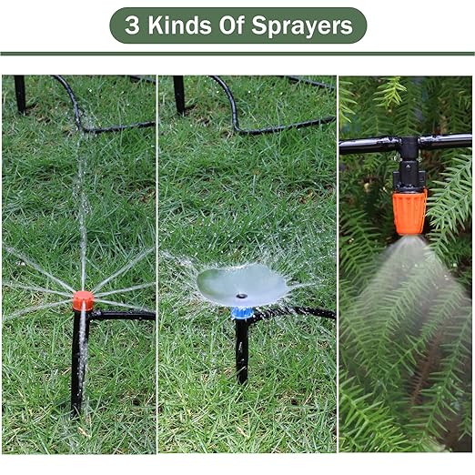 230FT Drip Irrigation System Kit Quick-Connect Automatic Garden Watering Misting System for Greenhouse Flower Beds Yard Lawn Patio Plant with 1/2 Inch Hose 1/4 Inch Distribution Tubing and Accessories