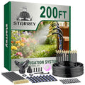 Drip Irrigation System 2026-Upgrade 200Ft 1/4 Garden Watering System with 40 Pcs 360° Adjustable Copper Nozzles DIY Kit for Garden Lawn Greenhouse Raised Beds &amp Outdoor Plants