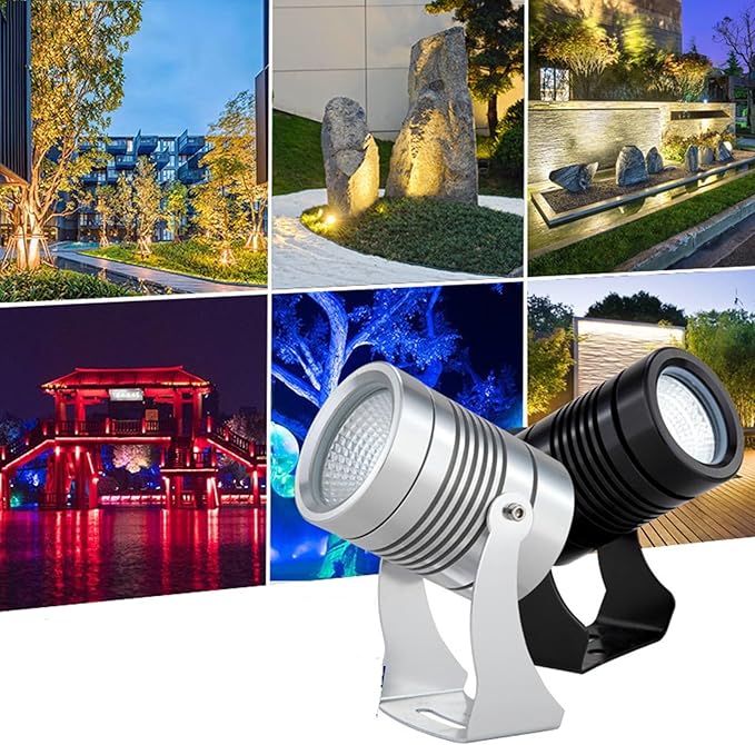 Outdoor Spotlights - LED Rotation Floodlights 220V Long Distance Spotlight Led Beam Light IP67 Waterproof Landscape Gardening and Greening Courtyard Tree Lawn Lights(GreenBlack 5W(220V))