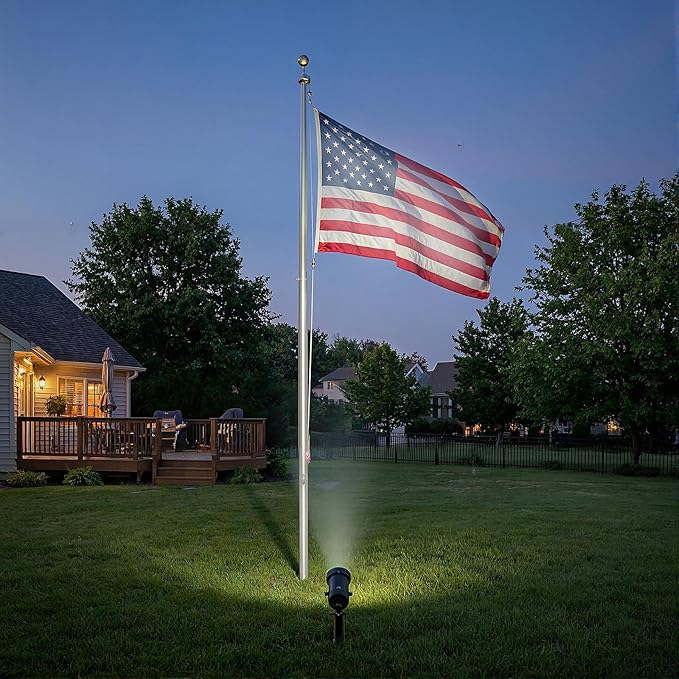 30W Ultra Bright Outdoor Spotlight 5000K Daylight LED Bullet Light with Dusk to Dawn Photocell Sensor 120V Plug in Landscape Spot Lights for Flag Pole Yard Garden Tree Statue (1 Pack)