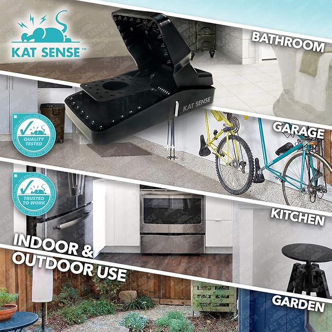 Kat Sense Large Rat Snap Traps Set of 6 - Multi-Capturing Tooth Design Humane Rat Trap Indoor &amp Outdoor Use Mouse Catcher for Repeat Use High Precision Triggering Traps for Rats Mice Chipmun