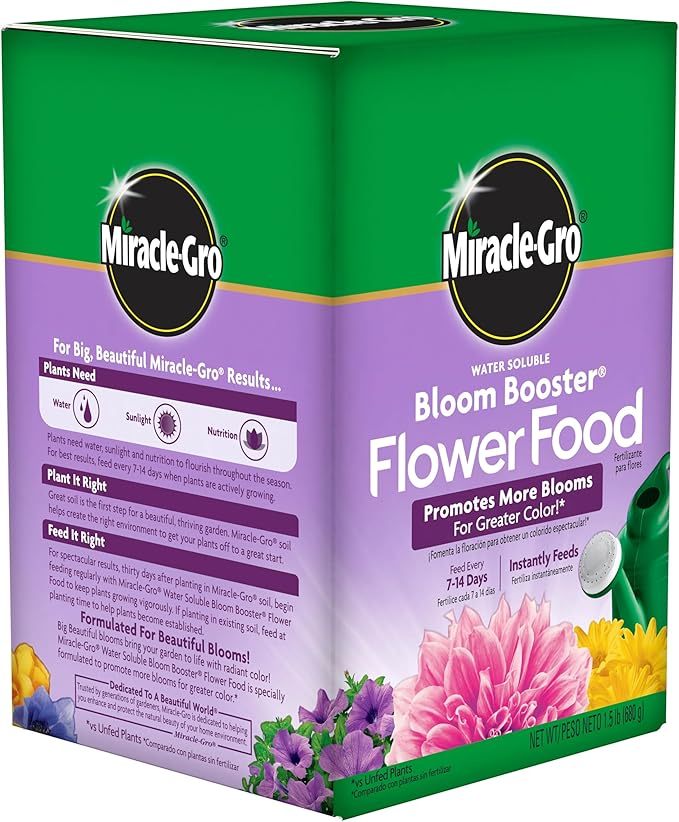Miracle-GRO Water Soluble Bloom Booster Flower Food for Use on All Annuals and Perennials 1.5 lbs. 2-Pack