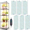 6Panel Grow Lights for Indoor Plants Seed Starting Veg Pot Plants Bonsai with Timer 4/8/12/16/20H Ultra-Thin Under Cabinet &amp Shelf Full Spectrum LED Plant Growing Lamps Multi-Panels Free Con