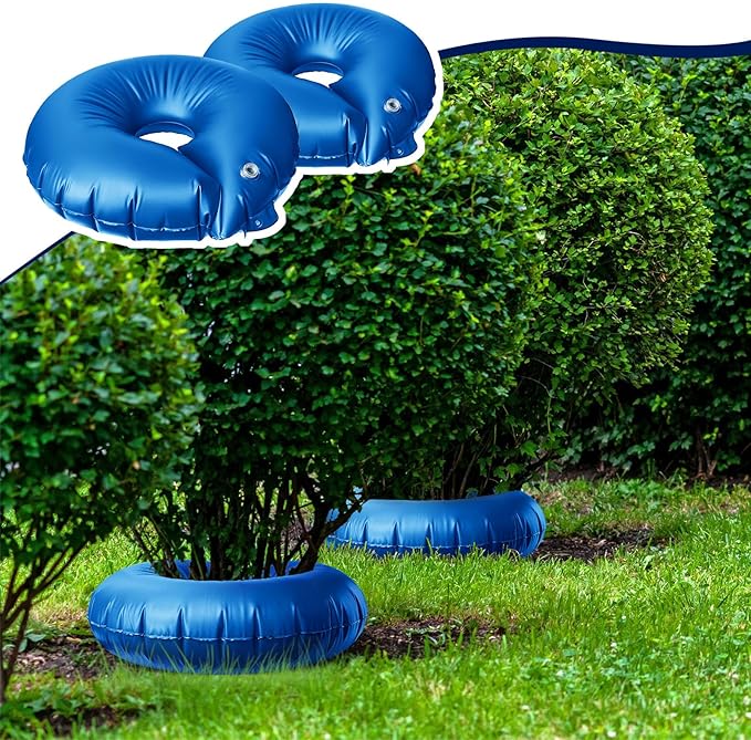 Tessco for you 8 Pack 15 Gallon Tree Watering BagsSlow Release Tree Watering Ring35.4 Inch PVC Drip Irrigation Water PouchRound Automatic Drip System for Planting Gardening and Shrubs (Blue)