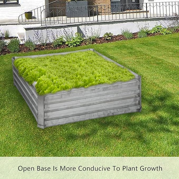 Raised Garden BedGalvanized Raised Beds for Gardening6ft x 3ft Outdoor Metal Raised Bed Planter Boxes Kit for VegetablesFlowers Herbs