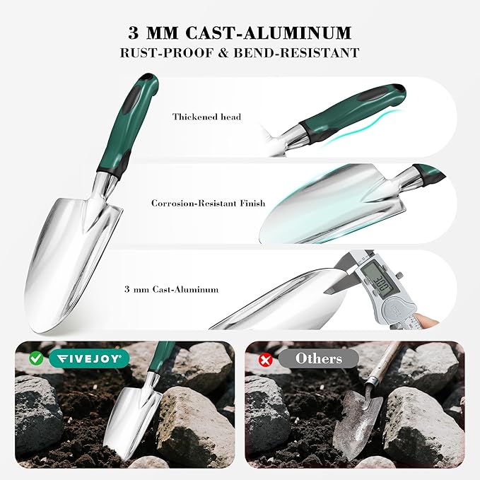 Garden Tool Set Gardening Gifts for Women Men Mom Dad 11-Piece Heavy-Duty Aluminum Hand Tools Set with Tote Bag Ergonomic Handles Rust-Proof Starter Garden Kits Gardening Essentials &amp Supp