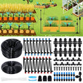 300FT Drip Irrigation System Kit Automatic Garden Watering Misting System with 70FT1/2 inch Hose 230FT 1/4 inch Distribution Tubing and Accessories for Garden Lawn Greenhouse Plant Flower Bed