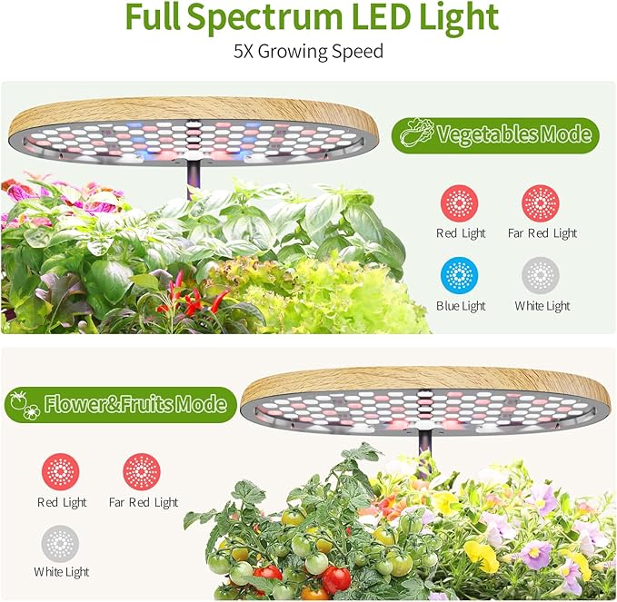 12 Pods Hydroponics Growing System Indoor Herb Garden with LED Growth Lamp Smart Water Pump Plant Germination Kit (No Seeds) Home Kitchen Gift Ideas for Women Men