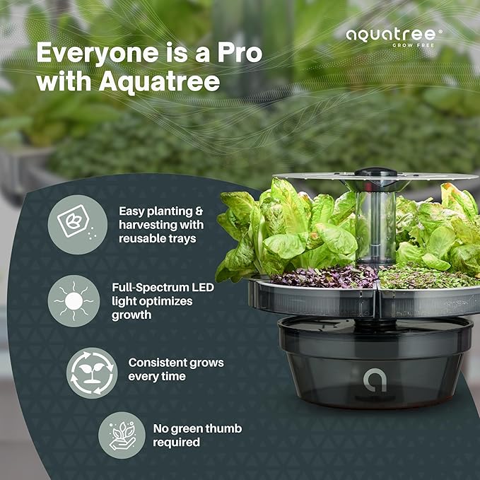 ATL1 Hydroponic Growing System Kit Garden Indoor Tabletop Garden Planter Tower with Self Watering &amp LED Light - Hydroponic Microgreens Lettuce Herbs Sprouts in Your Home &amp Kitchen