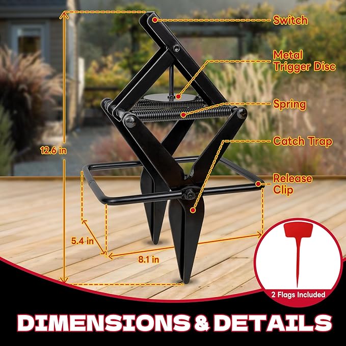 Mole Traps 2 Pack Scissor Mole Trap That Kill BestMole Traps for Lawns GroundEasy Step Mole EliminatorBlack Coated