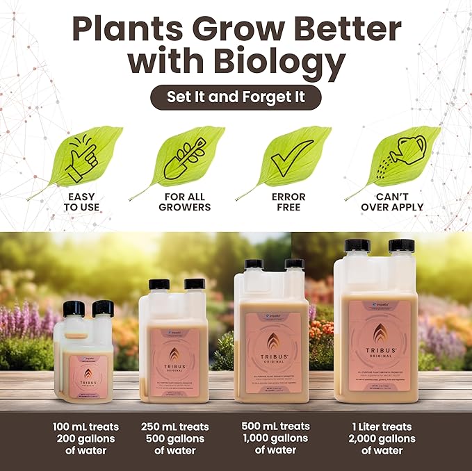 Tribus Organic Microbial Inoculant | Root Booster for Plants Increases Plant Yield Root Growth Flower &amp Fruit Quality | Visible Root Growth in 24Hrs | Pet &amp Planet-Safe | Made in The USA |