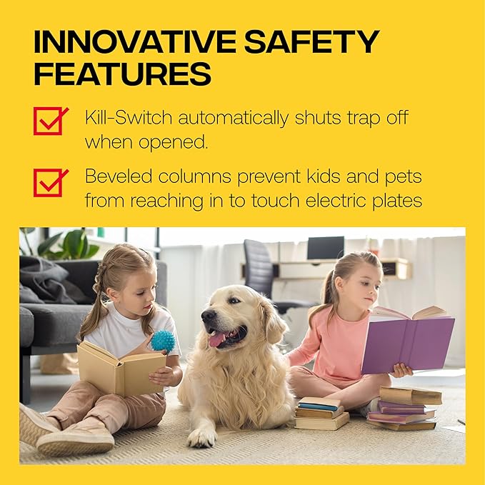 Victor Humane Mouse Traps Indoor for Home - M250BSR-3 - No Touch Electric Mouse Traps for Home Pack of 3