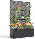 Galvanized Metal Planter Box with Trellis 47X16X71 Raised Garden Bed (with/Without Wheels) Privacy Screen for Climbing Plants Veggies &amp Vines Patio Planter with Drainage Holes 16 Deep