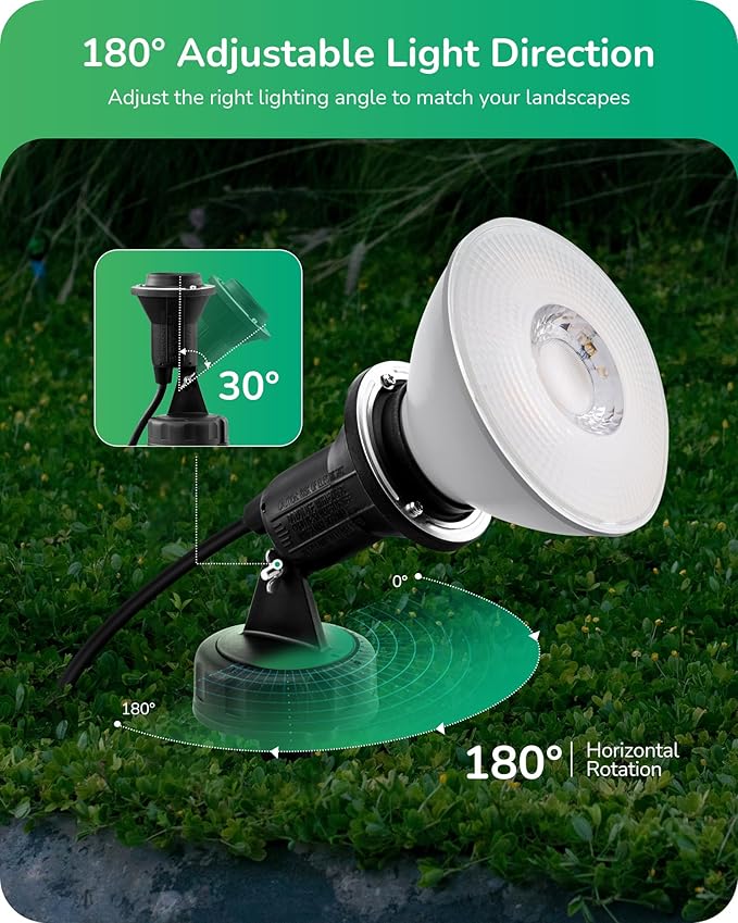 EDISHINE 120V Spotlights Outdoor Plug in Outdoor Flood Stake Lights Waterproof Landscape Lights Socket LED PAR38 Flood Light Bulb 4 Pack Dimmable Light Bulb E26 5000K