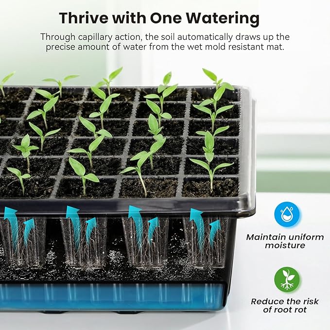 BAOSHISHAN 60 Cells Seed Starter Tray and Hydroponic Tower with Trellis