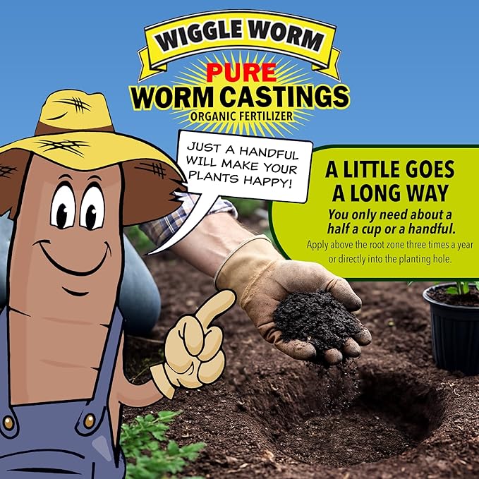 100% Pure Organic Mineral-Dense Worm Castings Fertilizer 15lbs - Improves Soil Fertility and Aeration for Growing Better Houseplants Vegetables and More
