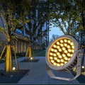Rotation Spotlight - Spotlight Led Beam Light AC111-240V Outdoor Decorative Round Flood Light Lamp IP65 Waterproof 270° Park Tree Lights for Yard Lawn Engineering(Red18W)