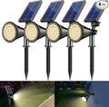 Solar Spotlight Outdoor Waterproof 36 LED Outdoor Solar Lights with 2200mAh 2-in-1 Wall or Ground Solar Flood Lights for Yard Garden Pathway Auto On/Off Landscape Lighting- 4 Pack (Warm White)