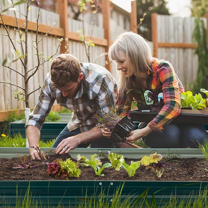 Devoko 6 x 3 x 1 FT Raised Garden Beds Outdoor Galvanized Planter Box Metal Raised Beds for Flower Vegetables Herb