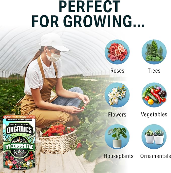 Mycorrhizal Fungi OMRI Organic Root Enhancer for Plant Success Super Potent 20 Strain ECTO and ENDO Blend for Trees Vegetables and Houseplants Beneficial Bacteria Included
