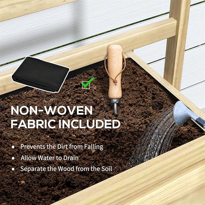 Raised Garden Planter Outdoor Garden Raised Bed Vegetable Flower Planter Raised Stand for Garden Grow Your Own Herb GardenRaised Garden Bed Outdoor Planter Box &amp Plant Stand with Climbing Rack
