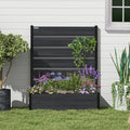 Vertical Screen Planter Bed - Raised Garden Box with Trellis for Climbing Plants Durable Privacy Fence Planter for Outdoor Patio Deck Aluminum Frame Black