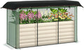 Outsunny 5.9 x 2 x 1.9 ft Galvanized Raised Garden Bed with Crop Cage Plant Protection Net and Shade Cloth Roof Metal Planter Box with Cover for Vegetables Flowers Herbs Beige