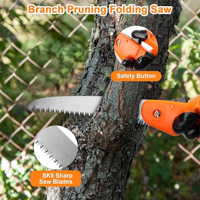 6Pcs Pruning Shears Set with Bypass Pruning Shears Garden Scissors Pruning SnipsSawGlovesStorage BagHandheld Garden Shears Set for Plant