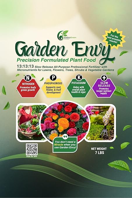 13-13-13 Slow Release All-Purpose Professional Fertilizer with Micronutrients for Lawns Flowers Trees Shrubs &amp Vegetable Gardens 7 lbs