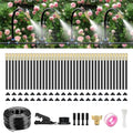 120FT Drip Irrigation System for Garden – Automatic Watering Kit with Solid Brass Metal Connectors 360° Bendable Tubing &amp40 Adjustable Nozzles for Greenhouse Lawn Yard &amp Plants