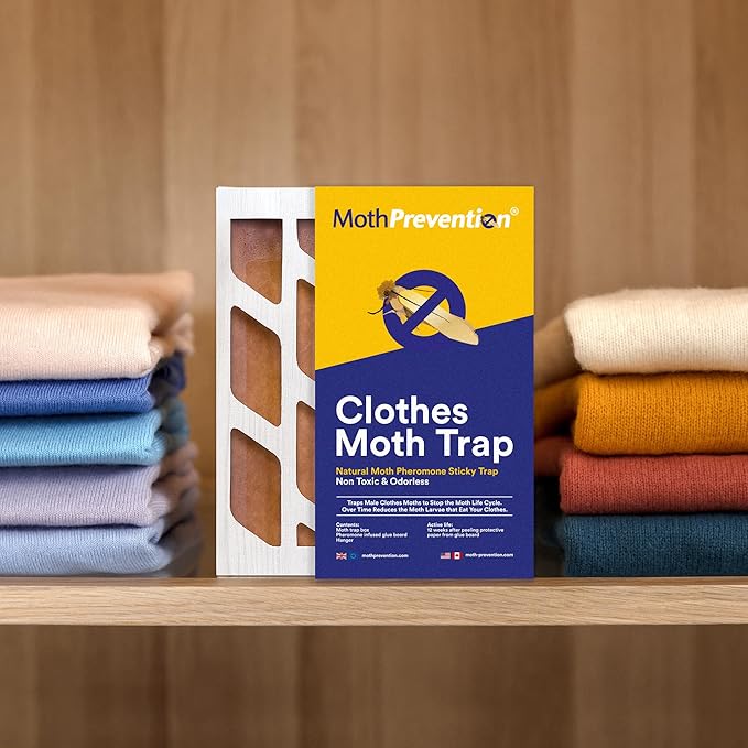 Powerful Moth Traps for Clothes &amp Closets | Refillable 3-Pack | Odor-Free &amp Natural | Moth Pheromone Traps for House &amp Clothing