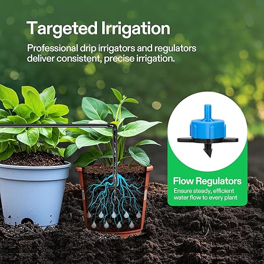 VIVOSUN Professional Automatic Drip Irrigation Kits 15W Output All in One Professional Grow Kit- Includes Pump Timer and Regulator 8 Drip Emitters Garden Plant Watering System Indoor Outdoor
