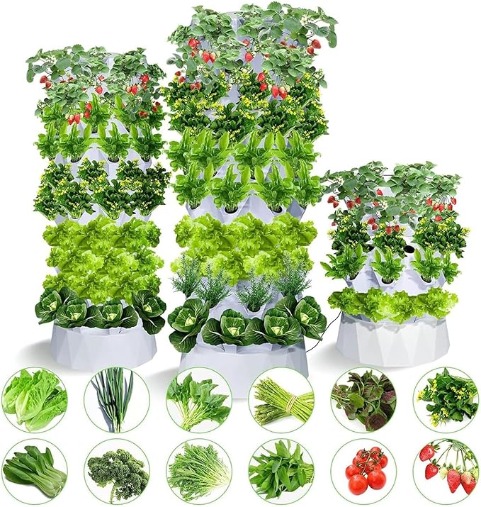 Hydroponics Growing Vertical Tower Aeroponics Tower Grow Automated Aeroponics Indoor Tower Hydroponic Equipment for Fresh Fruits Vegetables170cm