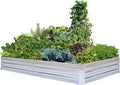 Galvanized Raised Garden Beds for Vegetables Large Metal Planter Box Steel Kit Flower Herb 8x4x1ft