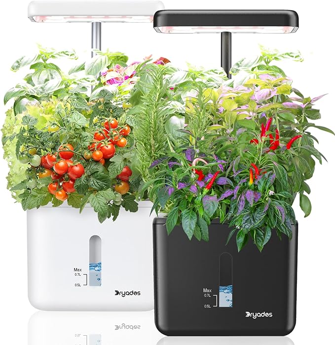 2 PACK Plant Pots Indoor Garden Planter Growing Systems Small Smart Soil Gardening System with 17 Watts LED Grow Light Auto Timer Self-Watering Soil Planter Pot Gifts for Mom Women (No Seeds&ampSoil)