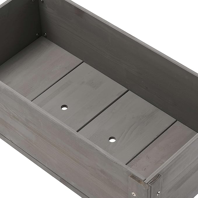31 x 16 x 30 Inches Raised Garden Bed with Legs Elevated Wooden Planter Box for Outdoor Plants Garden Backyard Patio Balcony - 200lb Capacity Grey