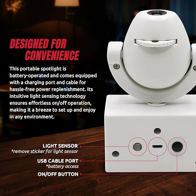 Sporticulture NHL American Hockey Washington Capitals LED Mini Spotlight Projector – 6 Team Logos Portable &amp USB Rechargeable – for Game Day Parties Dorm Rooms &amp More (No Button Batteries Re