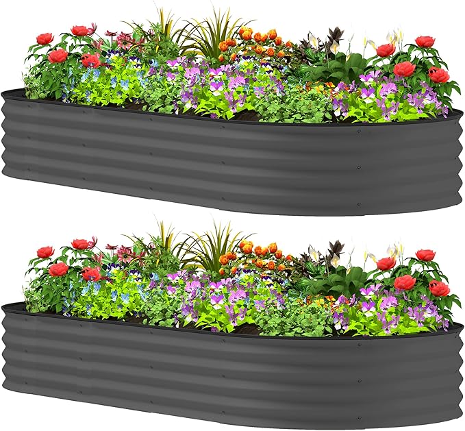 2PCS Raised Beds 7' x 3' x 1' Raised Garden Bed Set TU841