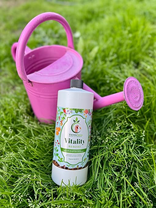 VermisTerra Vitality 32 oz - Houseplant and Indoor Plant Food Mother Earth's Balanced Fertilizer Organic Root Cuttings No Harmful Chemicals Wont Burn Plants Lush Growth. No Odor Reduces Shock