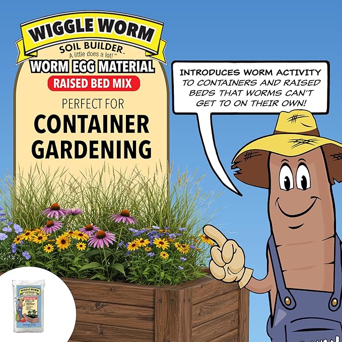 Combo Package - 15lbs Pure Earthworm Castings Organic Fertilizer and 80lbs Worm Egg Material Raised Bed Mix Plus for Indoor/Outdoor Gardening