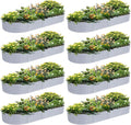8 Pack 8x3x1.5FT Galvanized Raised Garden Bed Kit Oval Metal Ground Planter Box Outdoor Bottomless Planter Raised Beds for Vegetables Flowers Herbs Fruits Gray