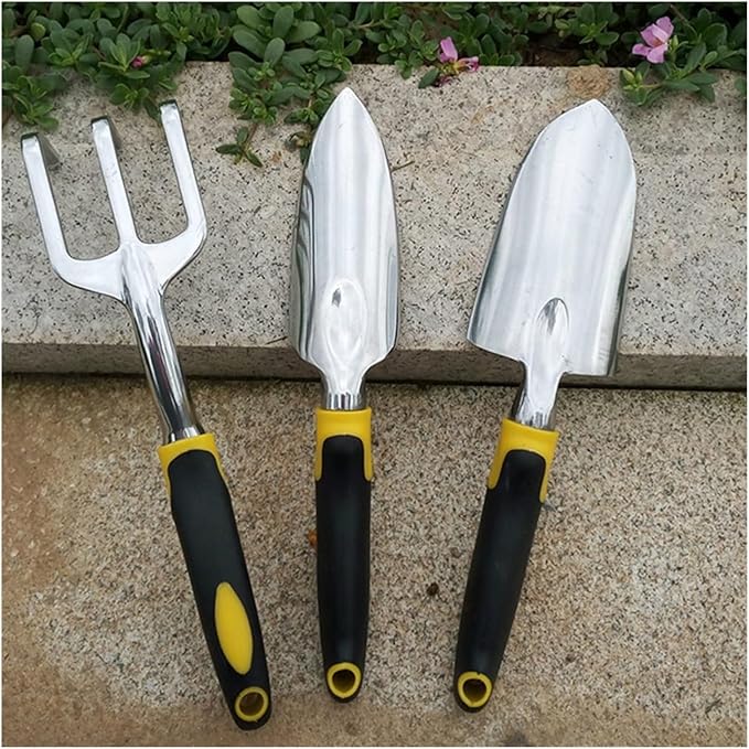 Garden Tools Trowel Set Garden Tool Set -3 Piece Aluminum Gardening Hand Tools Hand Shovel - Tilling Hand Rake for Gardens