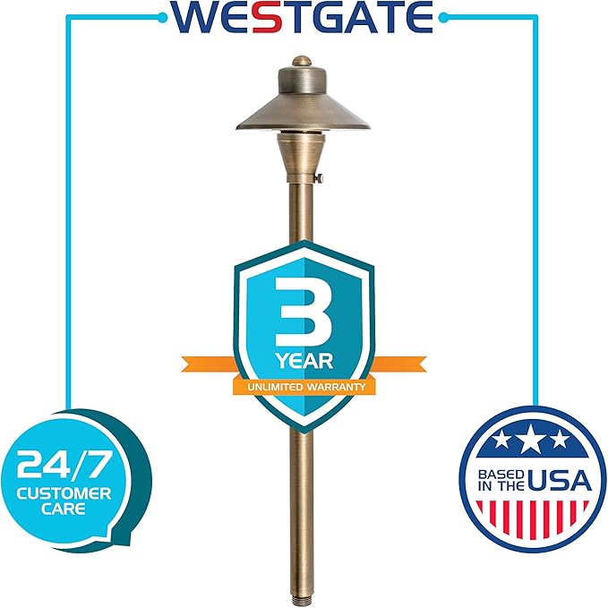 Westgate Lighting LED Landscape Lighting- Built-in Integrated LED Outdoor Light - Landscape Lighting- Integrated SMD LED Tower Clear Glass Lens (1 5-1/2 Diameter of Shade)