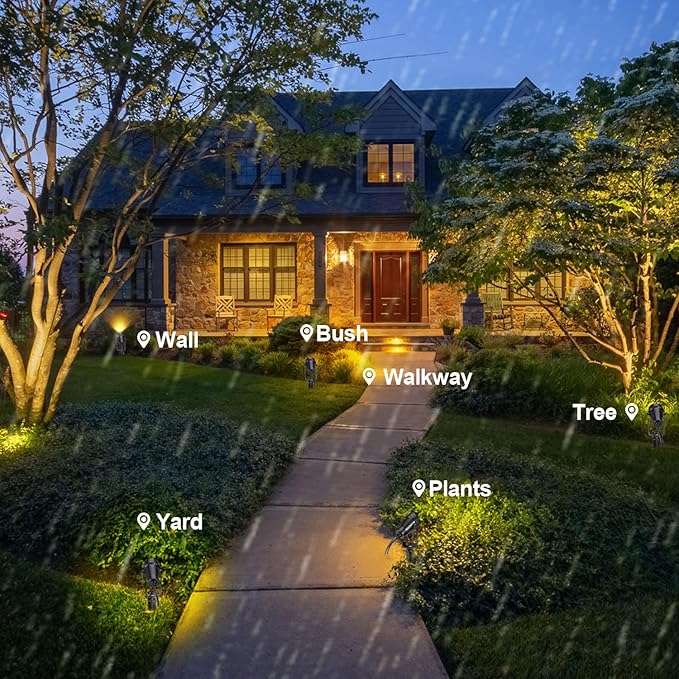 Outdoor Landscape Lights 4 Pack+2 Pack Extendable Landscape Lights