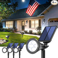 Solar Lights Outdoor Waterproof IP656500K Super Bright LED2 Lighting Modes Solar Powered Yard Garden Solar Spot Lights for Flag Landscape Auto On/Off-4 Pack