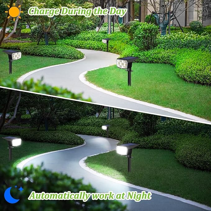 Solar Lights Outdoor Garden Solar Spot Lights Outdoor LED Waterproof for Yard with Landscape Front Door Ornaments