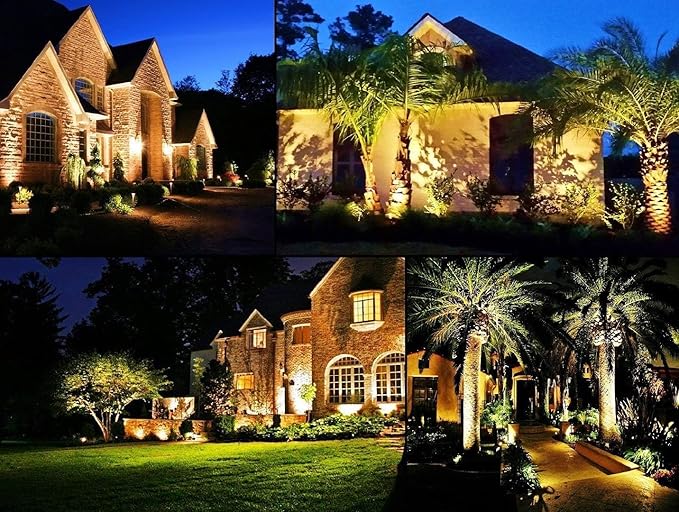 TOVEENEN LED Outdoor Spotlight Flag Light 120V 20W White Waterproof Landscape Spotlights Plug-in Christmas Spot Lights for Yard House Tree Decoration Lighting 3000K Warm White 120V 20W