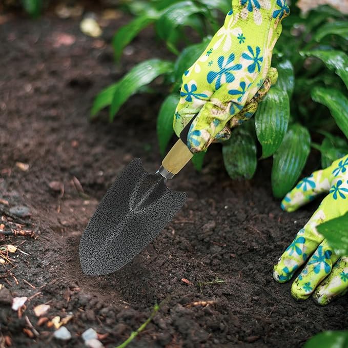 YARNOW 5pcs Garden Tool Set with Shovel 3-Prong Rake Fork Hoe and 5-Tine Rake – Small Hand Tools for Gardening and Lawn Care Portable Sturdy Gardening Kit for Planting and Weeding